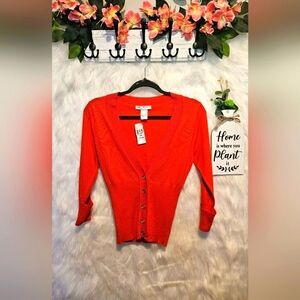Say What? Button Up Cardigan w/ 3/4 Length Sleeves